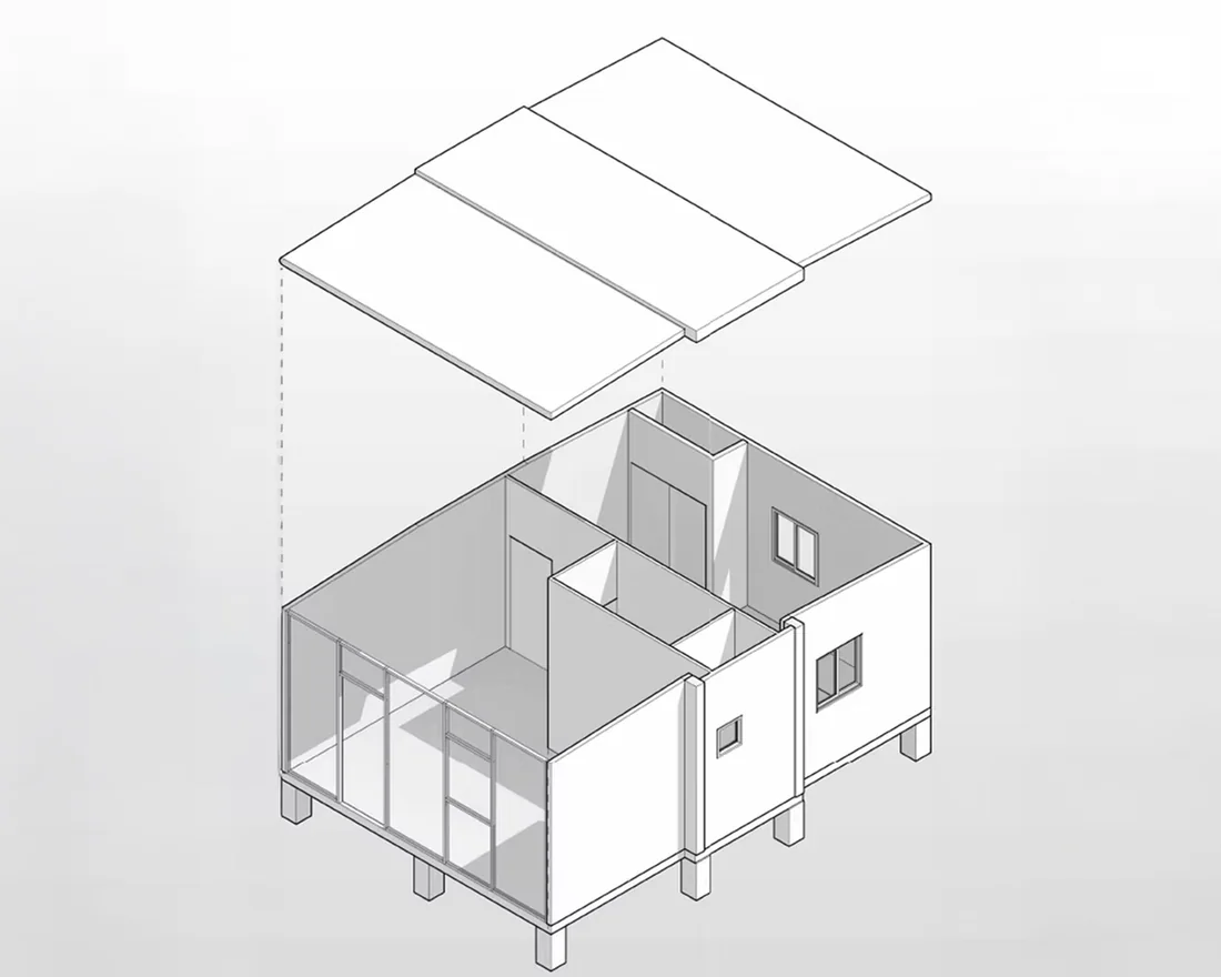 CasdenOne 3D structural cutaway showing steel frame and layout
